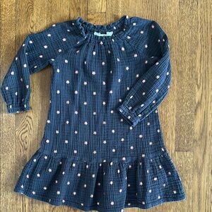 Grey and Pink flower print Kids Dress